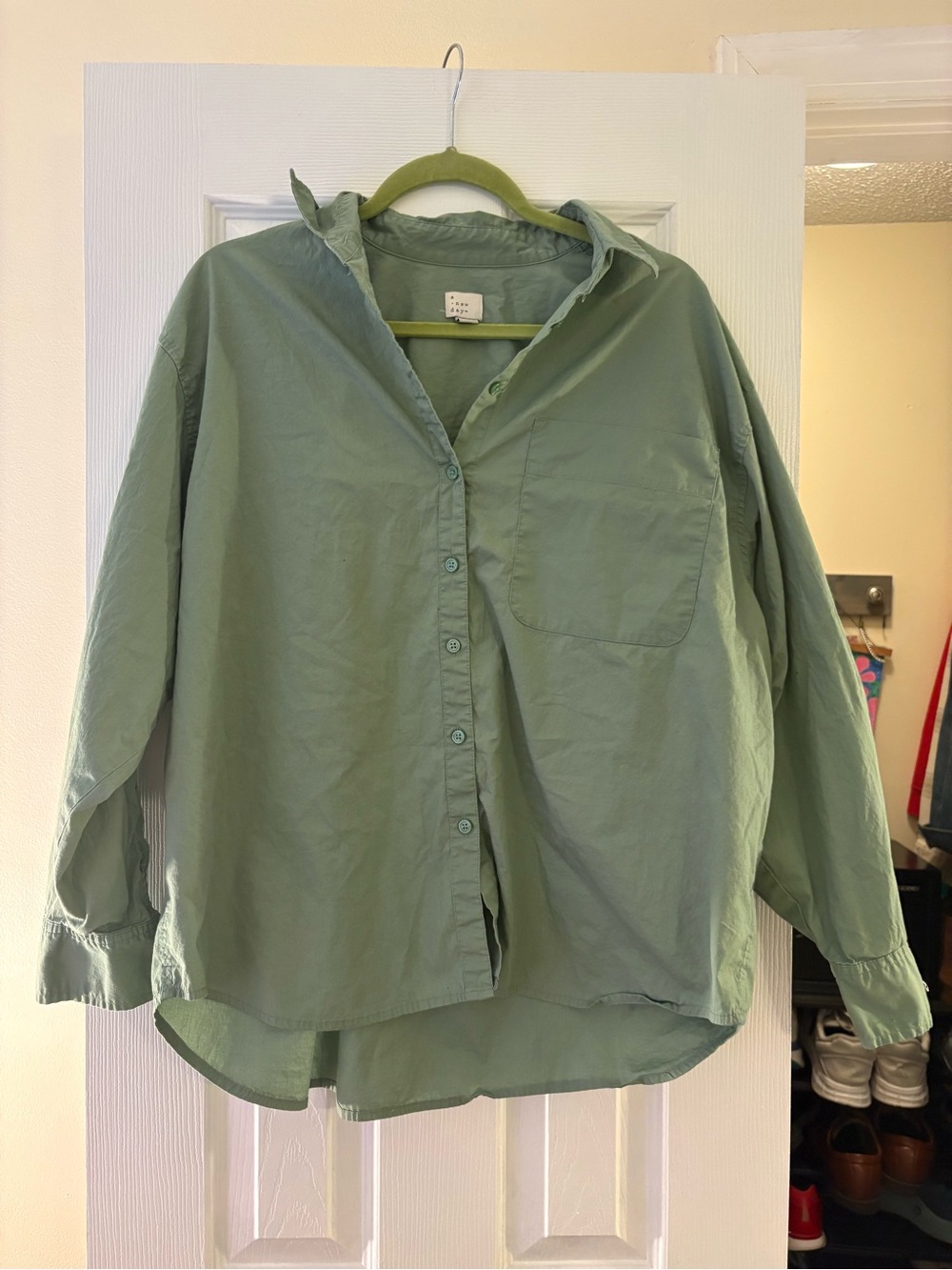 a new day Sage Green Button-Up Shirt